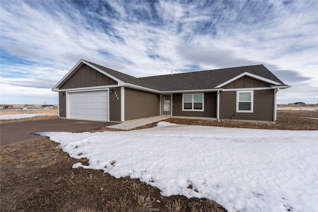 view of front of house with a garage