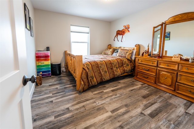 bedroom featuring dark wood-type flooring