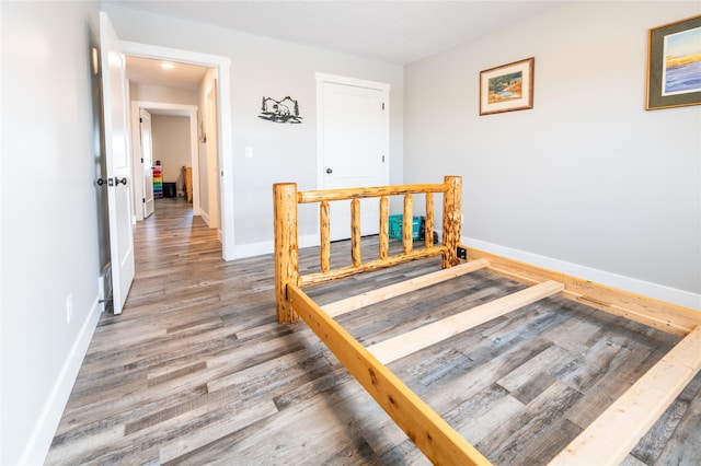 interior space with hardwood / wood-style floors