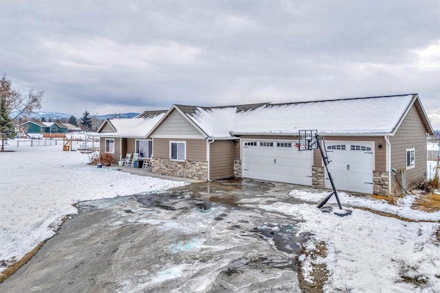 view of front of home with a garage