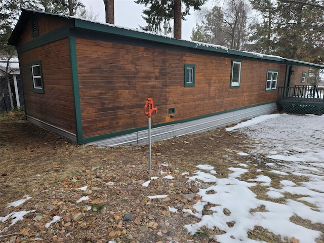 view of snowy exterior