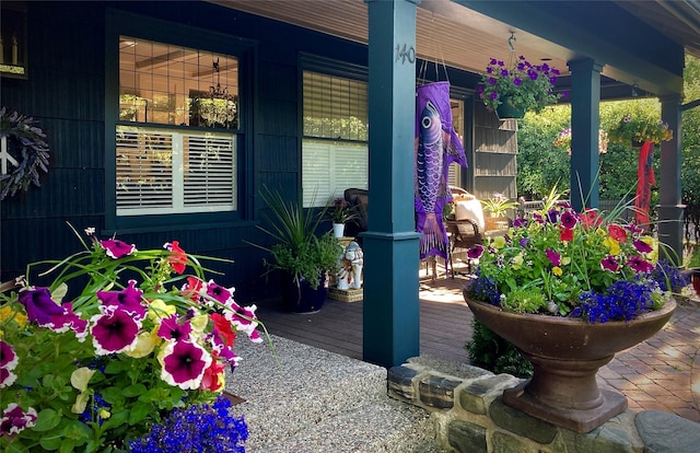 exterior space with covered porch