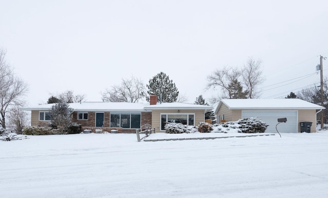 view of single story home