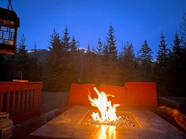 exterior space featuring a fire pit