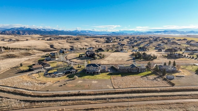 aerial view with a mountain view