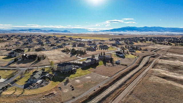 bird's eye view with a mountain view