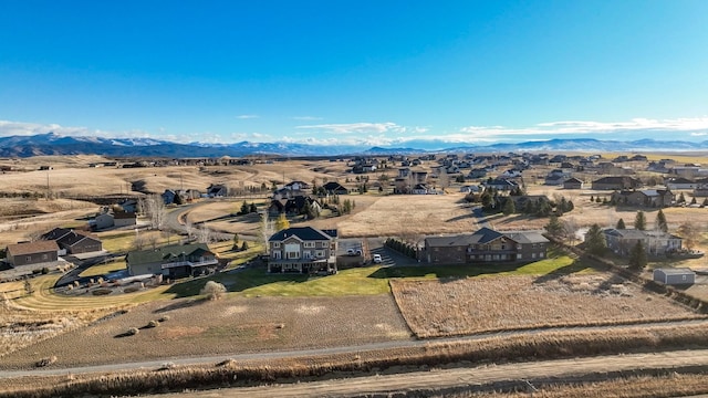 drone / aerial view with a mountain view