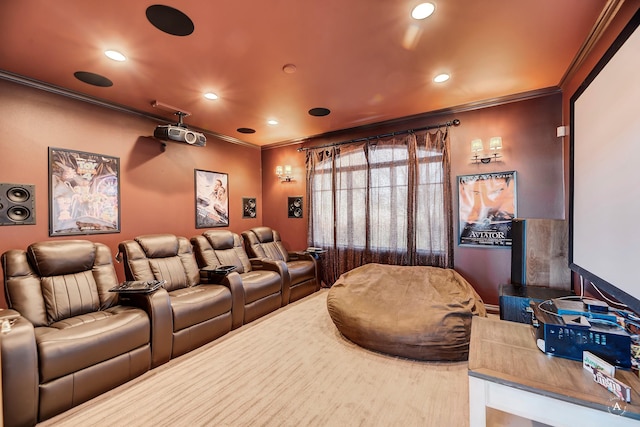 4428 Fox View Loop, Helena, MT 59602 - cinema room with ornamental molding and recessed lighting