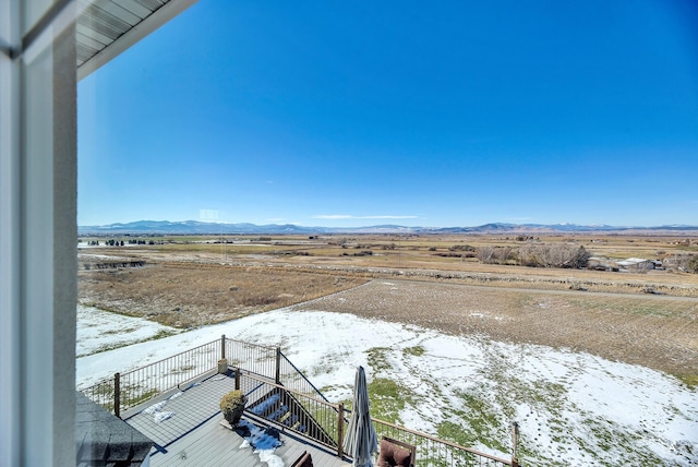 exterior space with a mountain view and a rural view