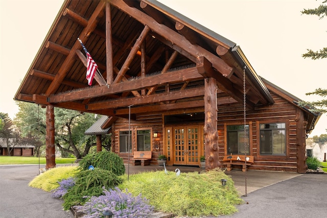 exterior space with french doors