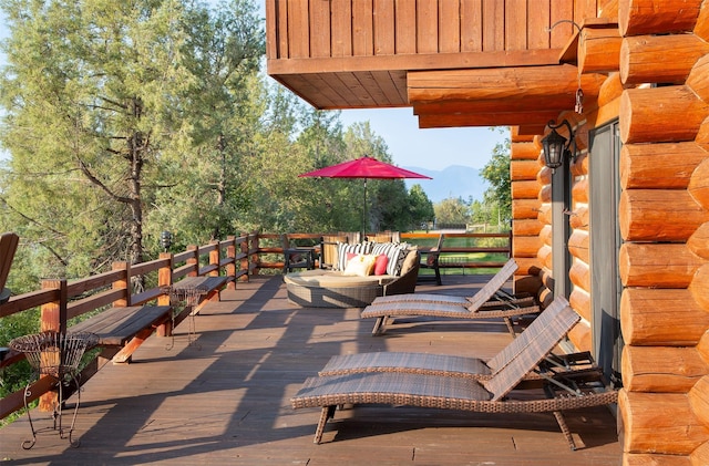 view of patio / terrace with a wooden deck