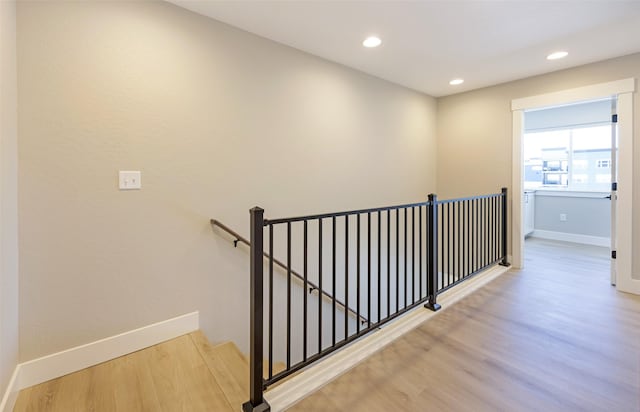 hall featuring light hardwood / wood-style flooring