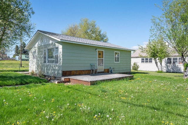 119 Fair St, Deer Lodge, MT 59722 - rear view of property featuring a yard and a deck