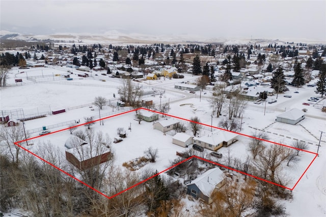 view of snowy aerial view