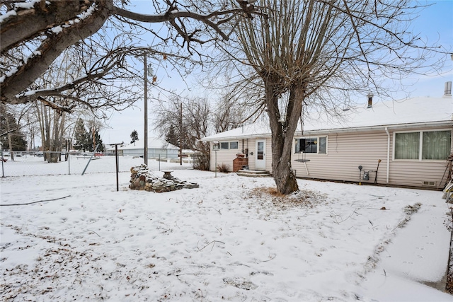 view of snowy yard