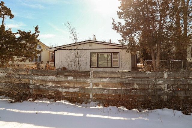 view of snowy exterior