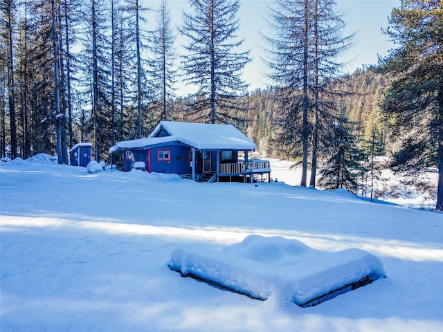 view of snowy yard