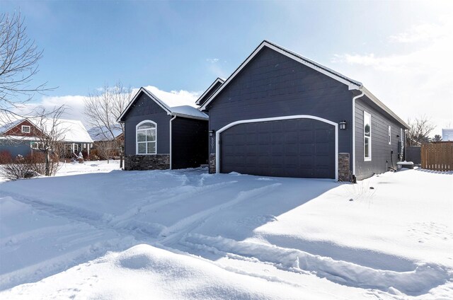 view of front of home with a garage