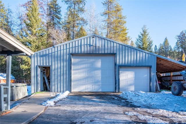 view of garage