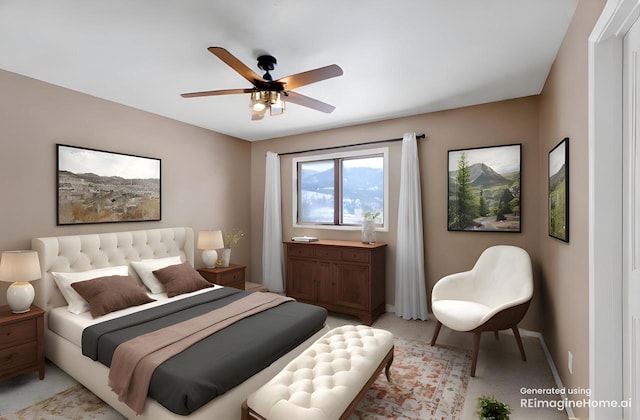 bedroom with ceiling fan