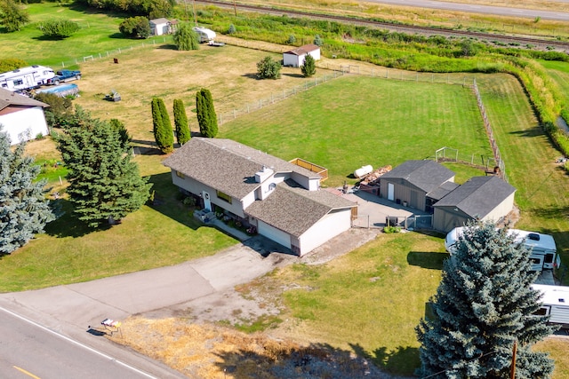 bird's eye view featuring a rural view