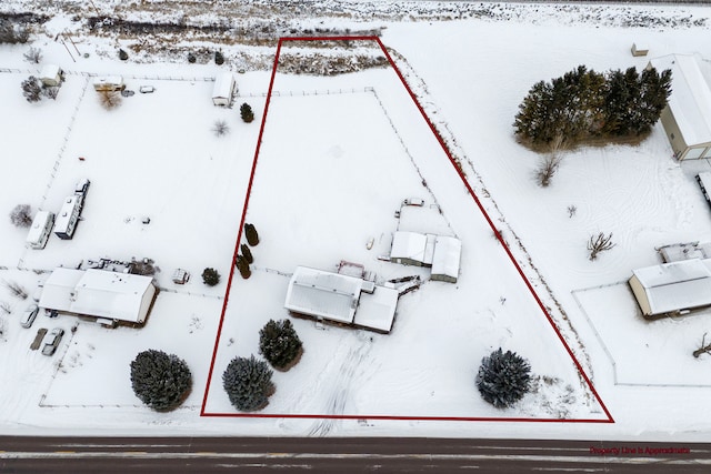 view of snowy aerial view