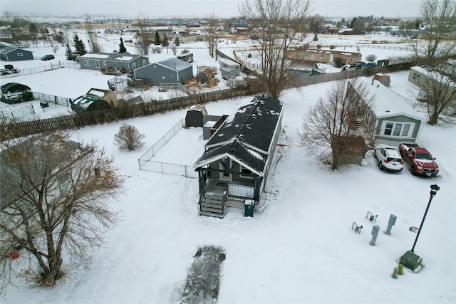 view of snowy aerial view