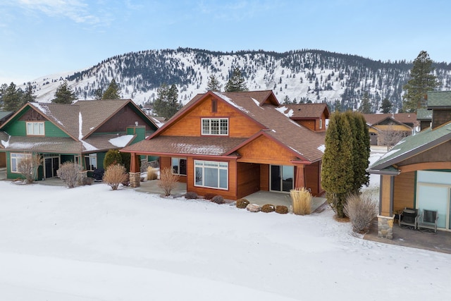 exterior space featuring a mountain view