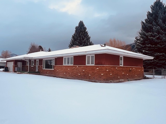 view of snowy exterior