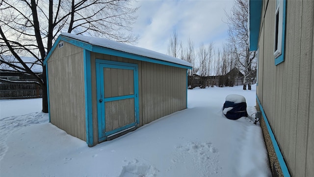 view of snow covered structure