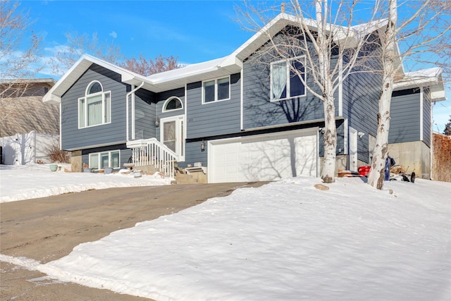 split foyer home with a garage