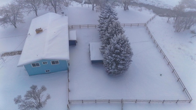 view of snowy aerial view