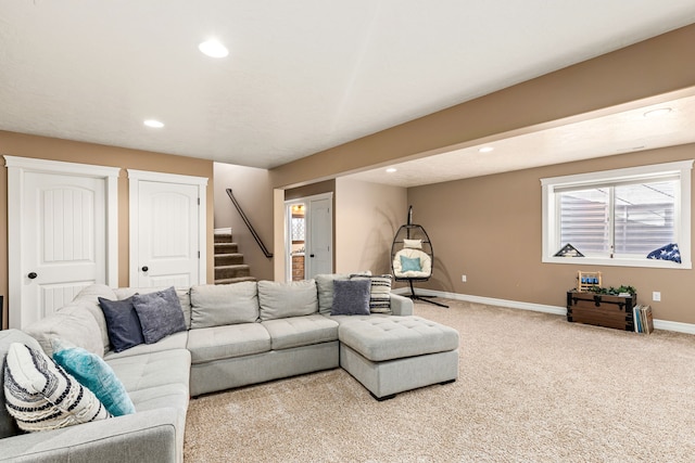 view of carpeted living room