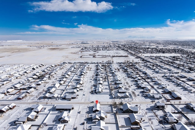 view of snow covered building