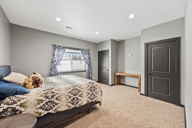 bedroom with carpet floors