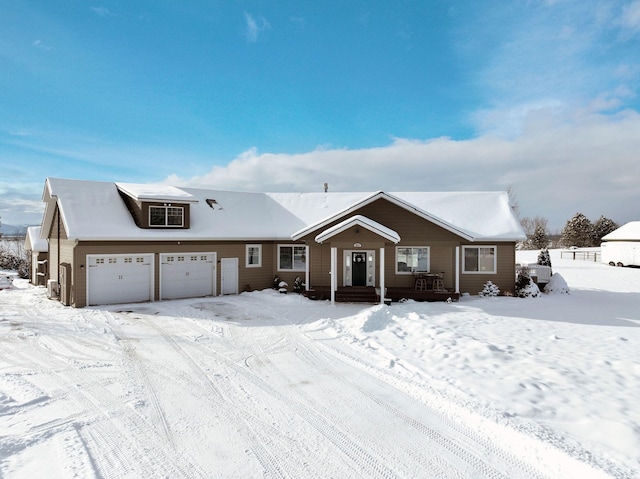 view of front facade featuring a garage