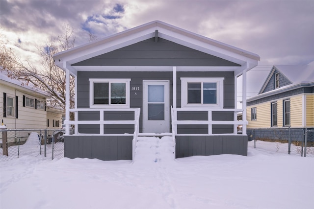 view of front of property with fence