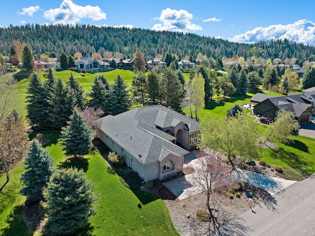 107 Whitetail Ct, Bigfork, MT 59911 - aerial perspective of suburban area with a heavily wooded area