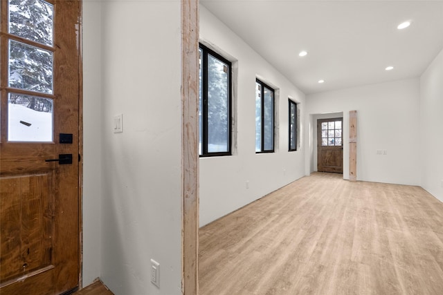 foyer featuring light hardwood / wood-style floors