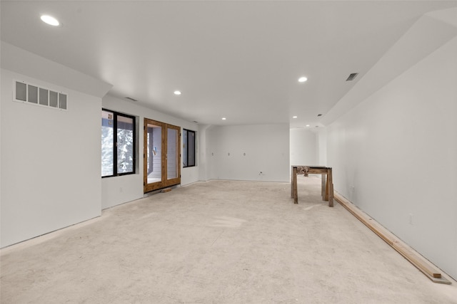 empty room featuring french doors