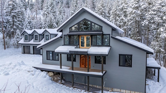 modern home with french doors