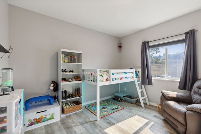 bedroom featuring light hardwood / wood-style flooring