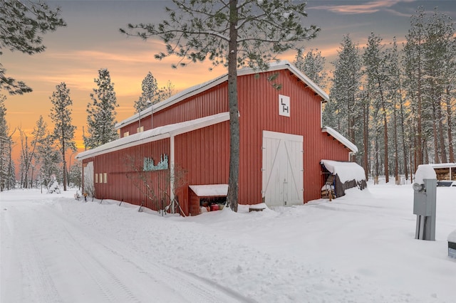 view of snow covered structure