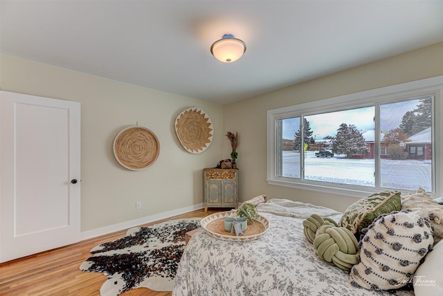 sitting room with hardwood / wood-style flooring