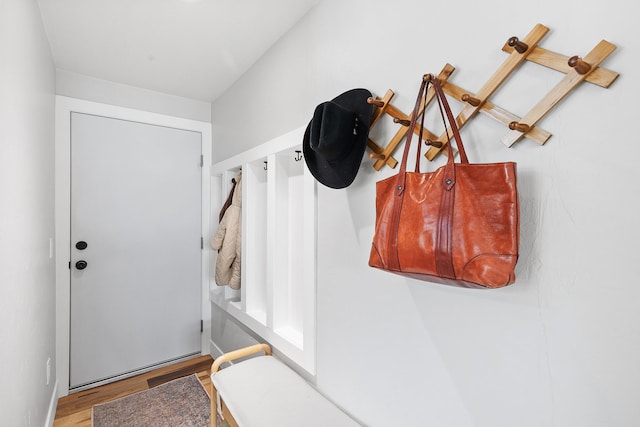 mudroom featuring hardwood / wood-style floors