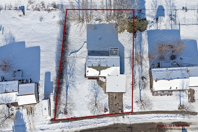 view of snowy aerial view