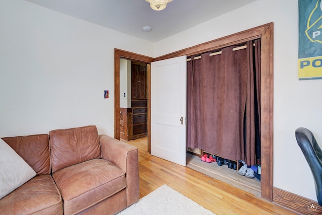 living room featuring light hardwood / wood-style floors