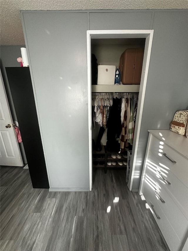 interior space featuring dark wood-type flooring