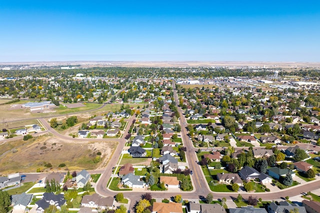 aerial view with a residential view