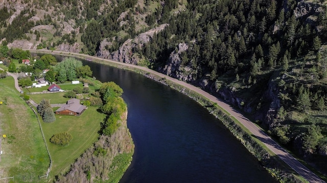 68 River Dr, Cascade, MT 59421 - aerial view of property and surrounding area with a nearby body of water and a forest